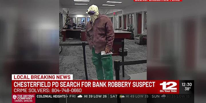 Chesterfield police search for bank robber