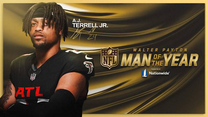 A.J. Terrell named Atlanta Falcons' Club Winner for 2025 Walter Payton Man of the Year