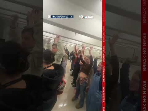 Brown University students evacuate from classroom