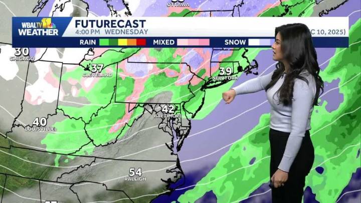 Weather: Colder start to week in Maryland with a few flurries south