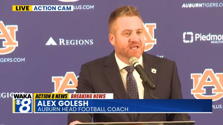 WATCH: Auburn University introduces Alex Golesh as new head football coach