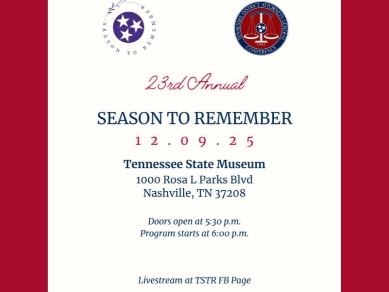 Tennessee Homicide Victims to Be Honored at 23rd Annual Season to Remember Ceremony