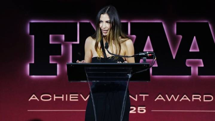 Nina Christen Accepts Designer of the Year Award at 2025 FNAAs
