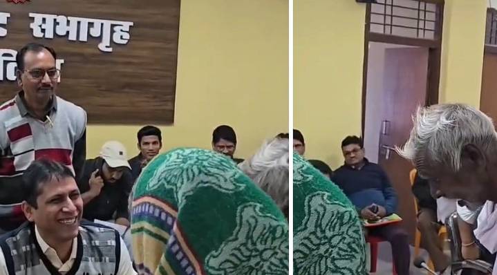 MP News: 'Sahab Main Hi Hoon' — Viral Video Shows Elderly Man Refusing To Give Application To Datia Collector, Until The Officer Gently Assures Him