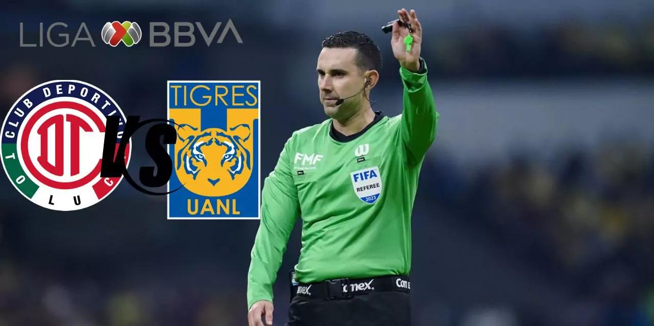 El mejor árbitro de la Liga MX designado para la final entre Toluca y Tigres