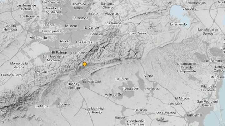 Murcia registra un terremoto de 2,6 grados de magnitud