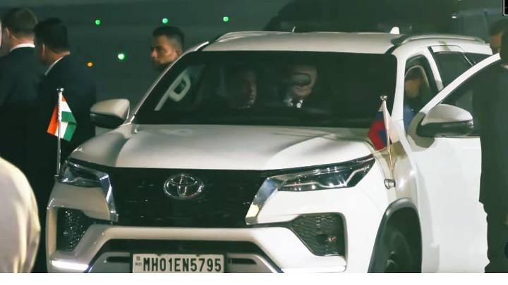 PM Modi, Putin Travel Together In Toyota Fortuner With Mumbai Number Plate From Delhi Airport