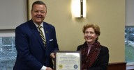 Secretary of State Kris Warner Presents Centurion Award to Shepherd University