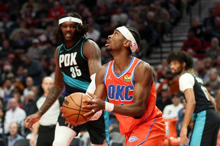 Gilgeous-Alexander scores 26, Thunder hold on to beat Trail Blazers 123