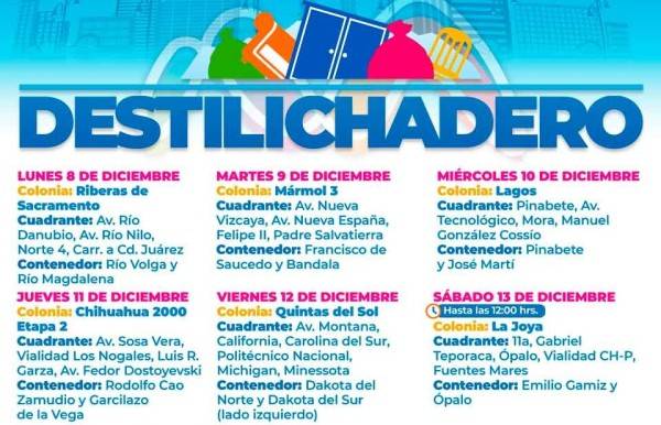 Llegará el Destilichadero a seis colonias la próxima semana