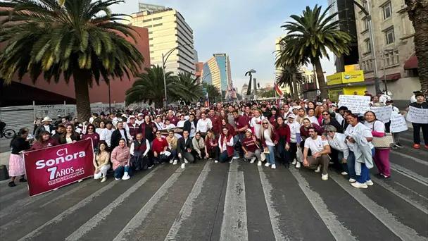 Morenistas sonorenses aparecen en Marcha de la 4T en CDMX