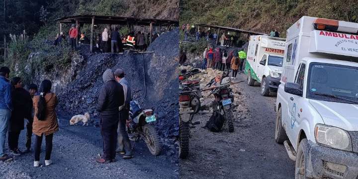 Tres mineros llevan 17 horas atrapados tras el derrumbe en un socavón de carbón de 200 metros en Cajamarca