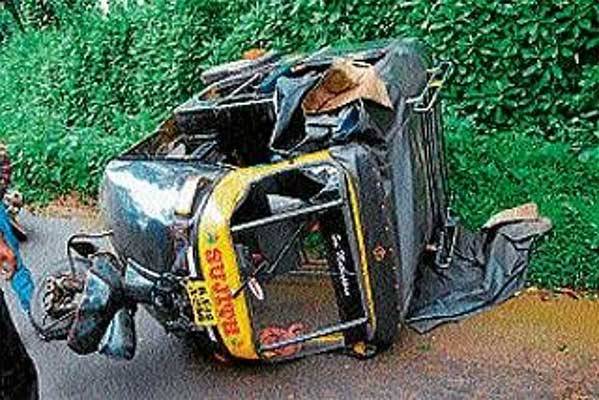 Karkala: Tree falls on auto, driver sustains head injury