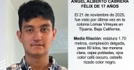 Se busca a Ángel Alberto Cabrera Félix de 17 años