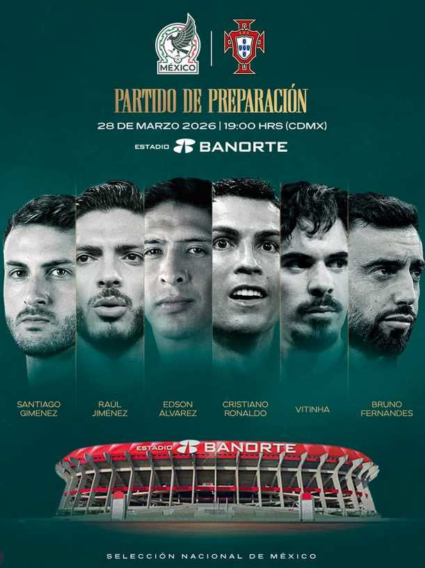 Cristiano Ronaldo será la estrella en la reapertura del Estadio Banorte: México recibe a Portugal en un partido histórico