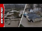 Drone Captures Massive Flooding in Washington as Atmospheric River Slams Region