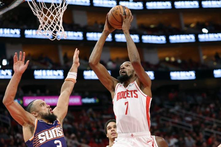 NBA roundup: Kevin Durant hits 31K career points in Rockets’ win
