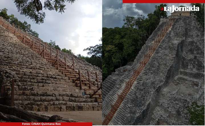 Reabren la escalinata Nohoch Mul en zona arqueológica de Cobá, Quintana Roo