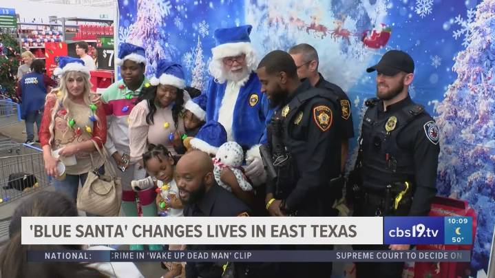 East Texas first responders bring holiday joy to hundreds kids through Blue Santa program