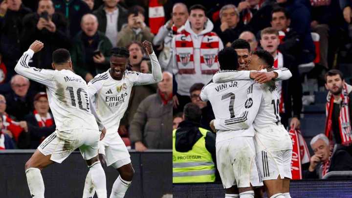 Real Madrid vence 3-0 al Athletic Club y mantiene la presión sobre el Barcelona