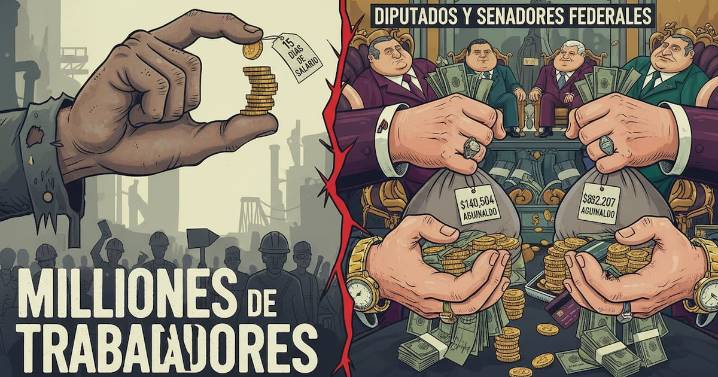 Diputados y senadores recibirán aguinaldos de hasta 382 mil; trabajadores apenas 15 días de salario