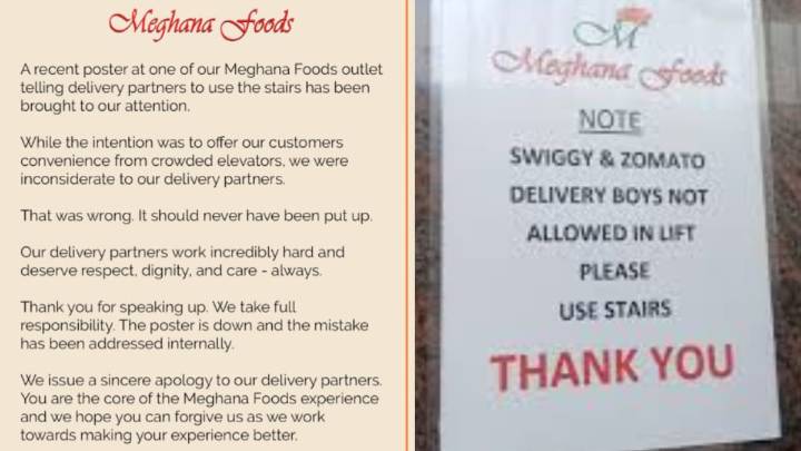 Bengaluru’s Meghana Foods Issues Apology For Denying Lift Access To Delivery Agents: ‘Clown Behaviour’