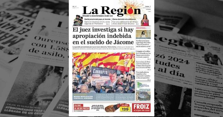 La portada de La Región de este lunes, 1 de diciembre