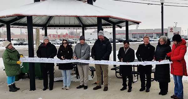 Officials dedicate a new 1.7-mile section of the Pufferbelly Trail