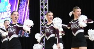 North Linn, Cascade, East Buchanan and Maquoteka Valley dancers perform in Pom competition at ISDTA…