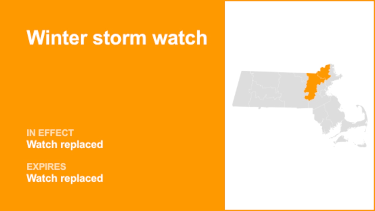 Winter storm watch for Middlesex and Essex counties has been replaced