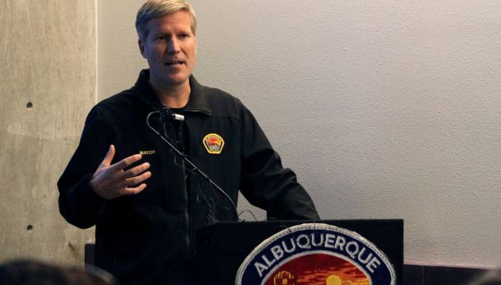 Albuquerque mayor bashes rival for 'I heart Tim Keller' sweatshirts for homeless