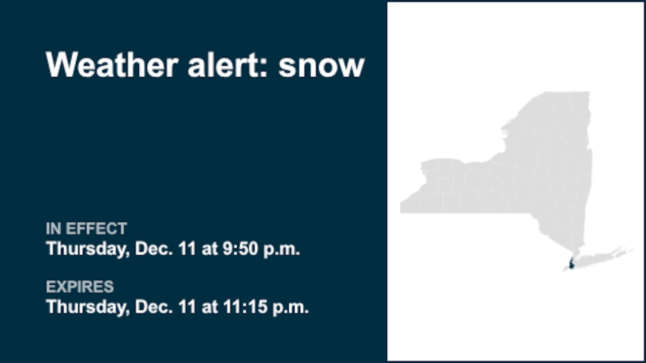 NYC weather: Weather alert for snow in Manhattan and Brooklyn Thursday night