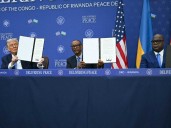 Líderes de Ruanda y RD Congo firman acuerdo de paz en Washington