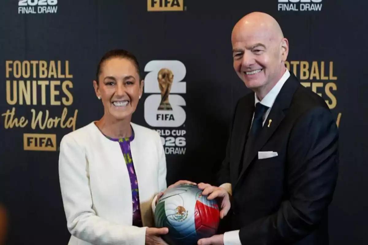 Claudia Sheinbaum aparece junto a Gianni Infantino en la jornada clave del sorteo del Mundial 2026
