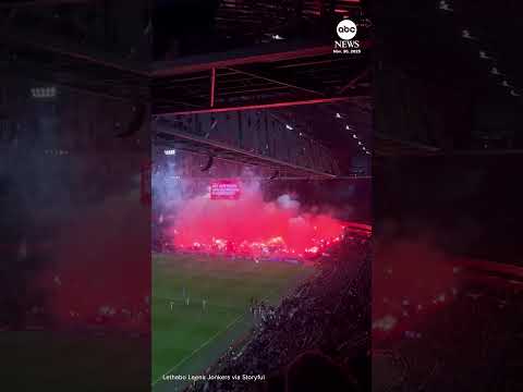 Dutch soccer match abandoned after fans set off fireworks in stands