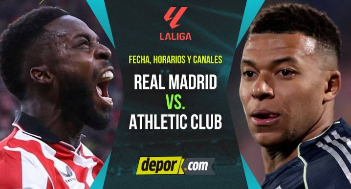 Real Madrid vs. Athletic Club: fecha, horarios y canales de TV por LaLiga