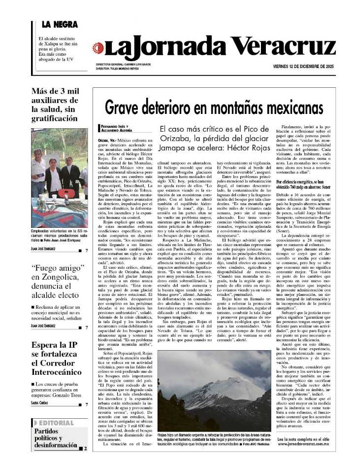 Contraportada del 12 de diciembre de 2025