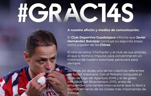 Chivas hace oficial la salida del Chicharito Hernández