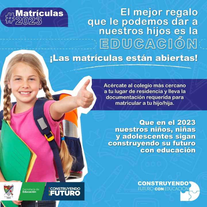 Están abiertas las matrículas para el 2023, hay 68 mil cupos habilitados en Arauca