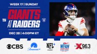 Giants at Raiders to be played at 4 p.m. ET on Sunday, Dec. 28 (CBS)