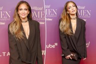 Jennifer Lopez wears power skirt suit with dangerously plunging neckline to The Hollywood Reporter’s 2025 Women In Entertainment Gala