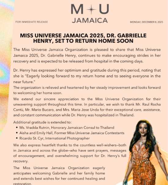 Miss Jamaica: revelan la gravedad de sus lesiones tras caída en Miss Universo