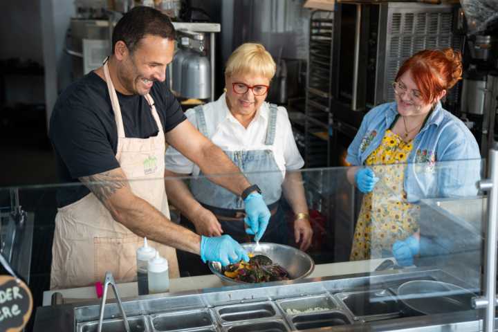 Chef Bastianich hits road in search of community