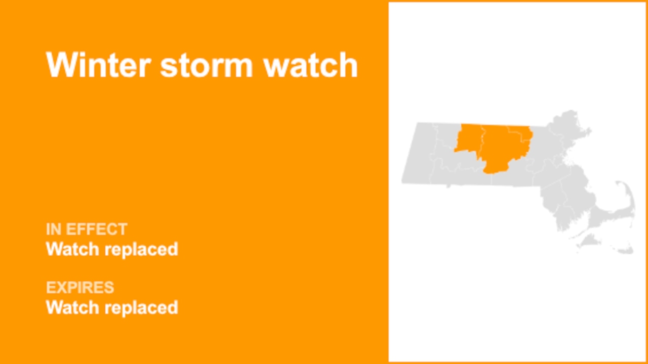 Winter storm watch for 2 Massachusetts counties has been replaced