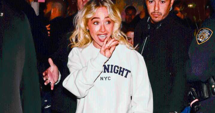 Sabrina Carpenter Makes Cozy Jersey Work as Bold Minidress