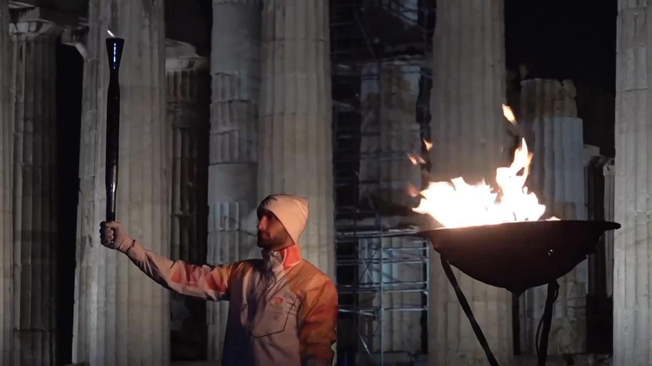 Olympic flame for Milan Cortina 2026 Winter Olympics arrives at the Acropolis