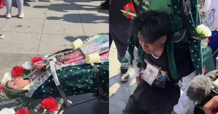 VIDEO: Joven camina desde Puebla y llega de rodillas a la Basílica para pedir por su abuelita