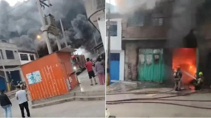 Incendio consume ferretería en Villa El Salvador: once unidades de bomberos atienden emergencia
