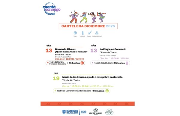 Presentan cartelera del mes de diciembre del programa 'Red de Teatros'