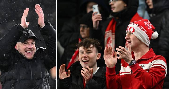 Kim Hellberg reacts as Middlesbrough's travelling army come up with new festive song for him
